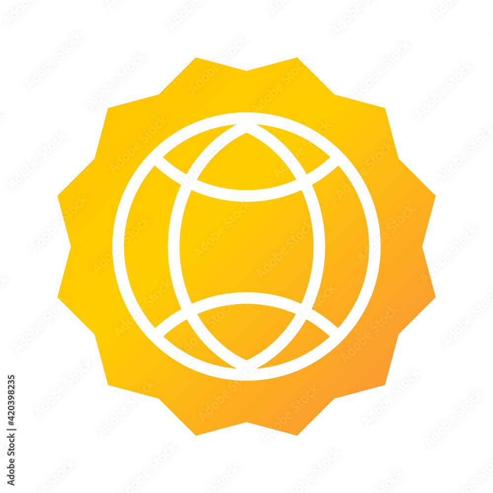 Poster global network icon. global network illustration. flat vector icon. can use for, icon design element
