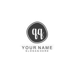 QQ beautiful Initial handwriting logo template