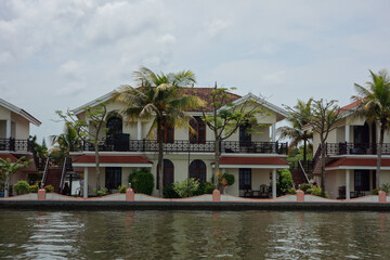 Backwaters network of brackish lagoons in Kerala