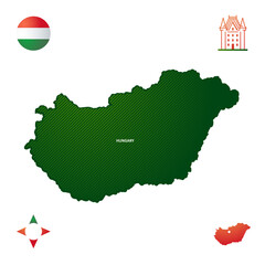 simple outline map of Hungary