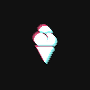Cone Ice Cream - 3D Effect
