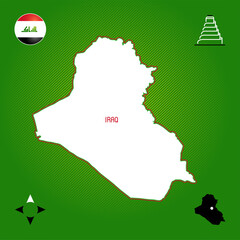 simple outline map of iraq