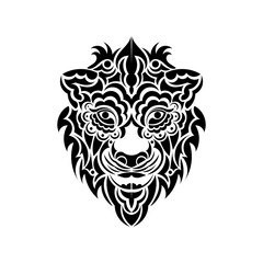 Illustration of lion with black and white style
