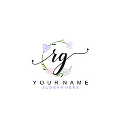 RG beautiful Initial handwriting logo template