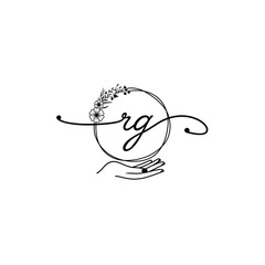 RG beautiful Initial handwriting logo template