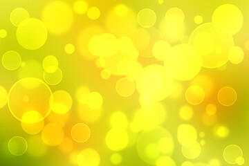 Hello spring background. Abstract bright spring or summer landscape texture with natural green yellow orange bokeh lights and sunshine. Beautiful backdrop with space.