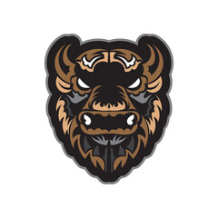 Bull face boho style pattern. Good covers, fabrics, postcards and printing. Vector illustration.