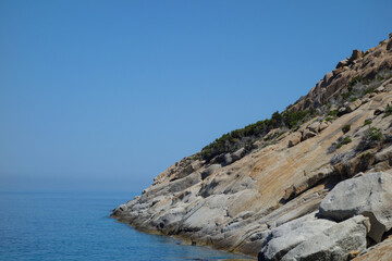 Fototapeta na wymiar Cala Maestra beach at Isle of Montecristo in Portoferraio