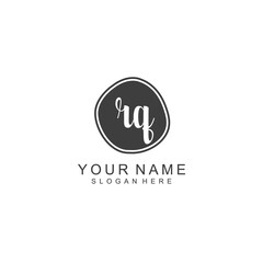 RQ beautiful Initial handwriting logo template