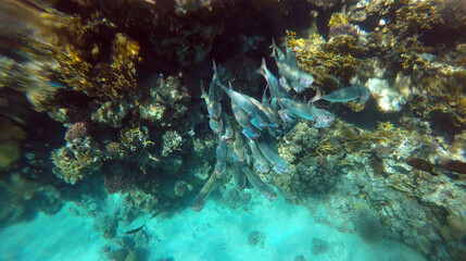 Tropical coral reef. Ecosystem and environment. Egypt. Near Sharm El Sheikh