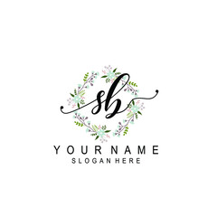SB beautiful Initial handwriting logo template