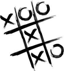 Tic-tac-toe game. Party in the game.