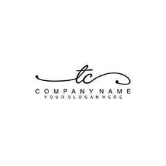 TC beautiful Initial handwriting logo template