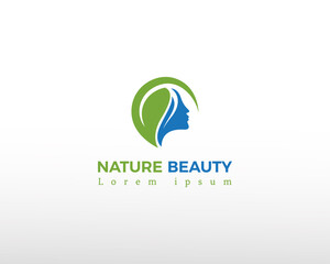 Fototapeta premium nature beauty logo leave creative logo face beauty logo health logo
