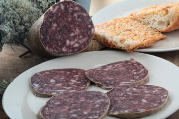 black pork sausage typical from catalonia
