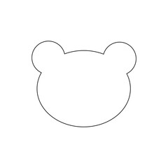 Cute bear head. Teddy bear is a symbol of Mother's Day. Black linear icon on a white background. Thin line customizable illustration. 