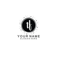 TF beautiful Initial handwriting logo template