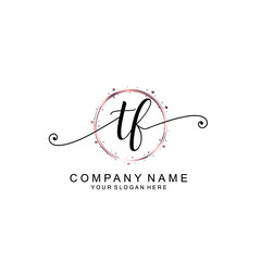 TF beautiful Initial handwriting logo template