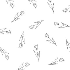 Pattern with line flower vector