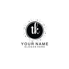 TK beautiful Initial handwriting logo template