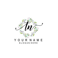 TN beautiful Initial handwriting logo template