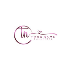 TN beautiful Initial handwriting logo template