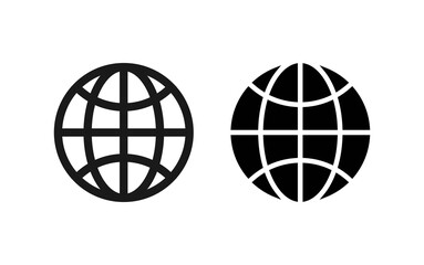 Simple Globe Flat Icon Vector Isolated on White