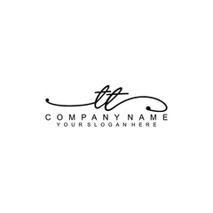TT beautiful Initial handwriting logo template