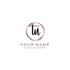 TU beautiful Initial handwriting logo template