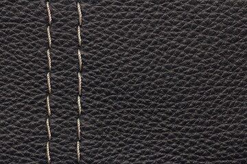 decorative stitching on genuine leather