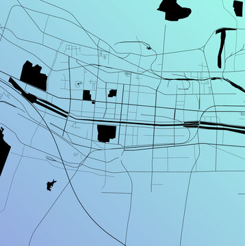 Pingdingshan, Henan, China (CHN) - Urban Vector City Map With Parks, Rail And Roads, Highways, Minimalist Town Plan Design Poster, City Center, Downtown, Transit Network, Street Blueprint