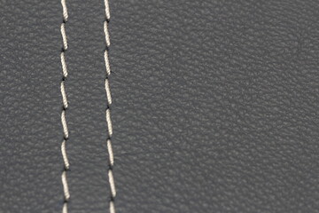 decorative stitching on genuine leather
