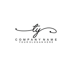 TY beautiful Initial handwriting logo template