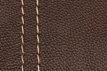 decorative stitching on genuine leather