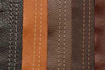 decorative stitching on genuine leather