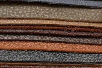 a stack of high-quality genuine leather