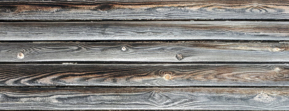 Horizontal Gray Vintage Wooden Planks, Can Be Used As Background