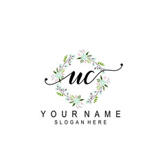 UC beautiful Initial handwriting logo template