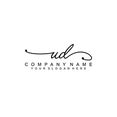 UD beautiful Initial handwriting logo template