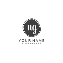 UG beautiful Initial handwriting logo template