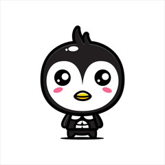 cartoon animal vector design cute penguin has a stocky body