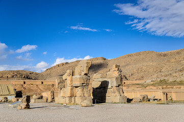 Unfinished gate at the ruins of Persepolis, the ancient capiral of the Persian empire, located near Shiraz, Iran