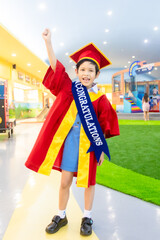 Kindergarten children feel great on their graduation day