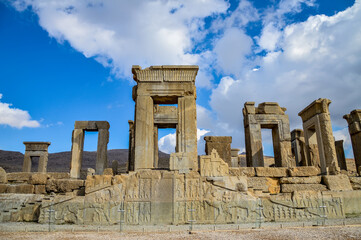 Remains of the beautiful Tachara palace at the ruins of Persepolis, the ancient Persian capital...
