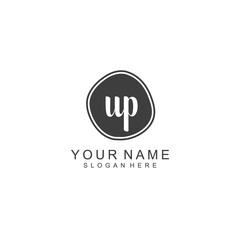 UP beautiful Initial handwriting logo template