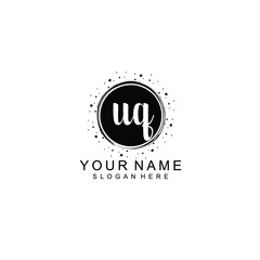 UQ beautiful Initial handwriting logo template