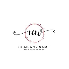 UW beautiful Initial handwriting logo template