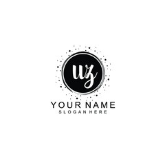 UZ beautiful Initial handwriting logo template