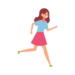 Run. Flat style, vector illustration isolated on white background