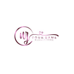 UZ beautiful Initial handwriting logo template